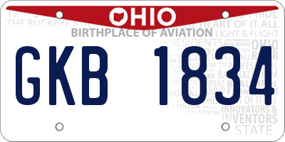 OH license plate GKB1834