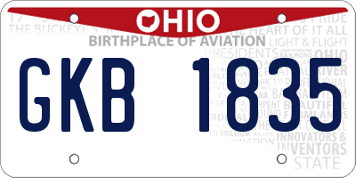 OH license plate GKB1835