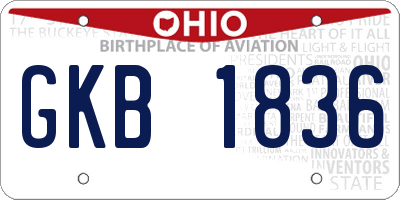 OH license plate GKB1836