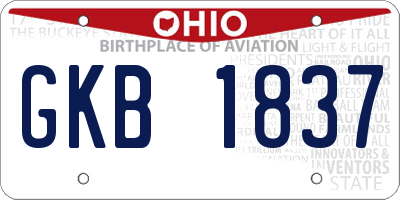 OH license plate GKB1837