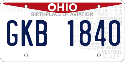 OH license plate GKB1840