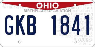 OH license plate GKB1841