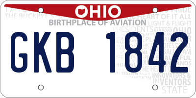 OH license plate GKB1842