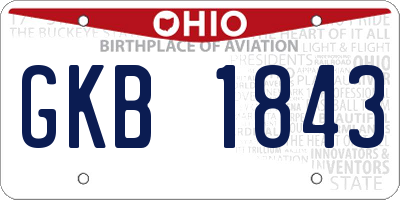 OH license plate GKB1843