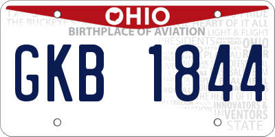 OH license plate GKB1844