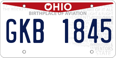 OH license plate GKB1845