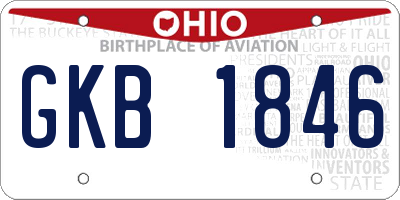 OH license plate GKB1846