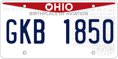 OH license plate GKB1850