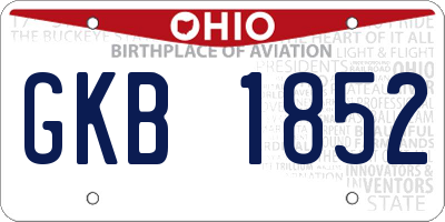 OH license plate GKB1852
