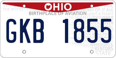 OH license plate GKB1855