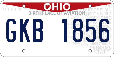 OH license plate GKB1856