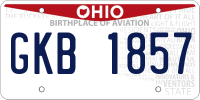 OH license plate GKB1857