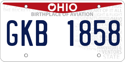 OH license plate GKB1858