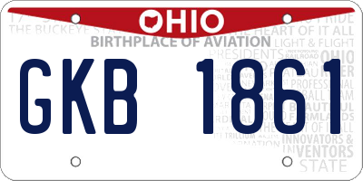 OH license plate GKB1861