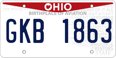 OH license plate GKB1863