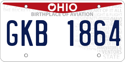 OH license plate GKB1864