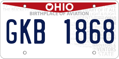 OH license plate GKB1868