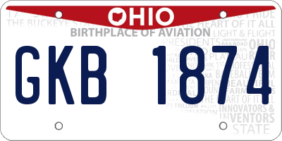 OH license plate GKB1874