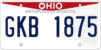 OH license plate GKB1875