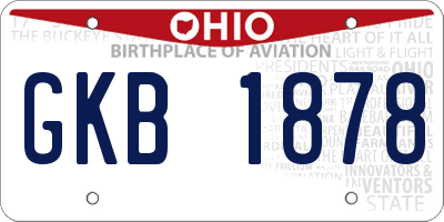 OH license plate GKB1878