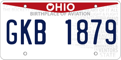 OH license plate GKB1879