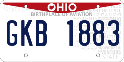 OH license plate GKB1883