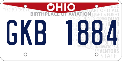 OH license plate GKB1884