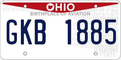 OH license plate GKB1885