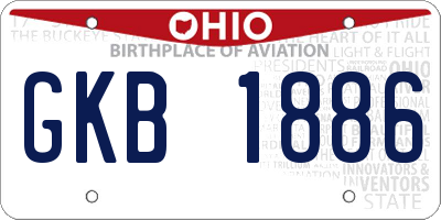 OH license plate GKB1886