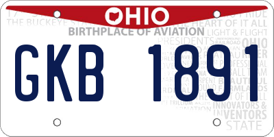 OH license plate GKB1891