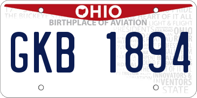 OH license plate GKB1894