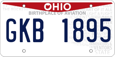 OH license plate GKB1895