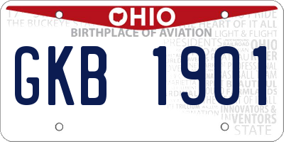 OH license plate GKB1901