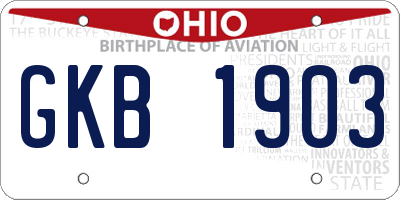 OH license plate GKB1903