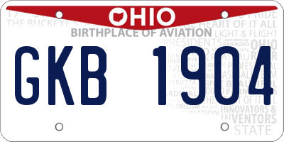 OH license plate GKB1904