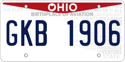 OH license plate GKB1906