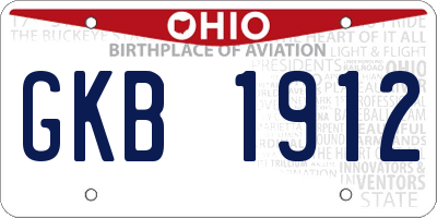 OH license plate GKB1912