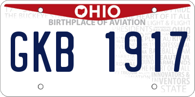 OH license plate GKB1917