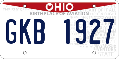 OH license plate GKB1927