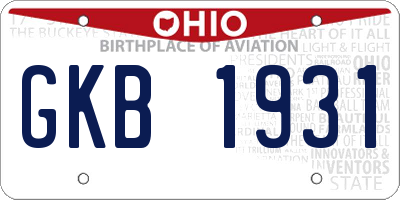 OH license plate GKB1931