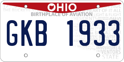 OH license plate GKB1933