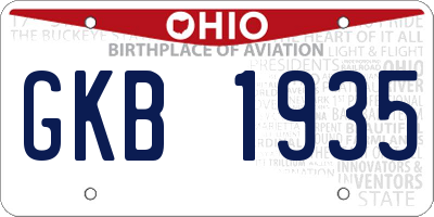 OH license plate GKB1935