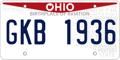 OH license plate GKB1936