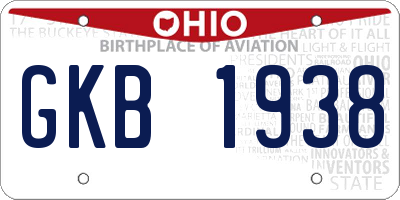OH license plate GKB1938