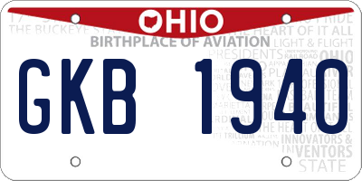 OH license plate GKB1940