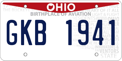 OH license plate GKB1941