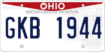 OH license plate GKB1944