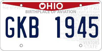 OH license plate GKB1945