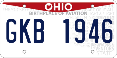 OH license plate GKB1946