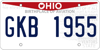 OH license plate GKB1955